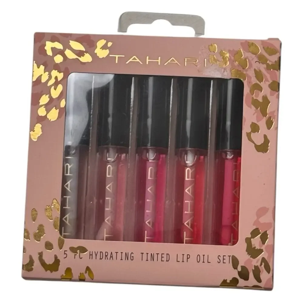 Tahari Hydrating Five Piece  Tinted Lip Oil Set New in Box